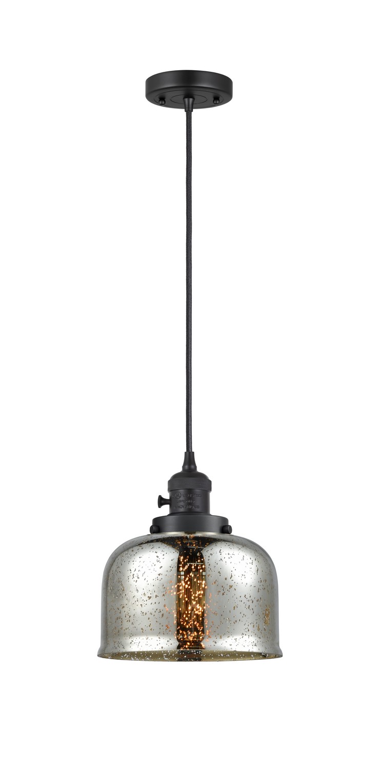 One Light Mini Pendant by Innovations - Franklin Restoration Collection, Matte Black Finish - 201CSW-BK-G78