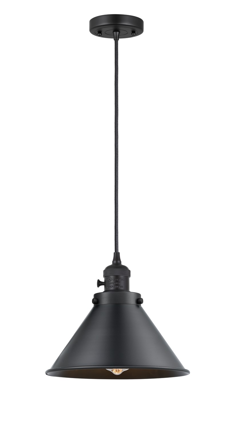 LED Mini Pendant by Innovations - Franklin Restoration Collection, Matte Black Finish - 201CSW-BK-M10-BK-LED