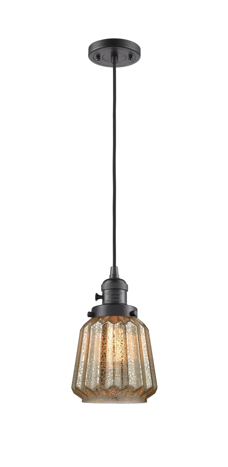 One Light Mini Pendant by Innovations - Franklin Restoration Collection, Oil Rubbed Bronze Finish - 201CSW-OB-G146