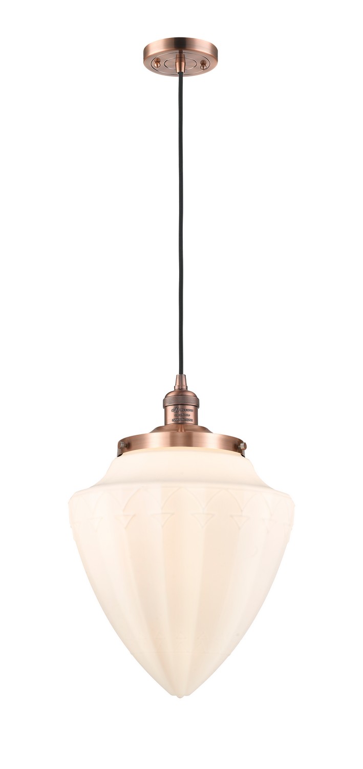 One Light Mini Pendant by Innovations - Franklin Restoration Collection, Antique Copper Finish - 201C-AC-G661-12