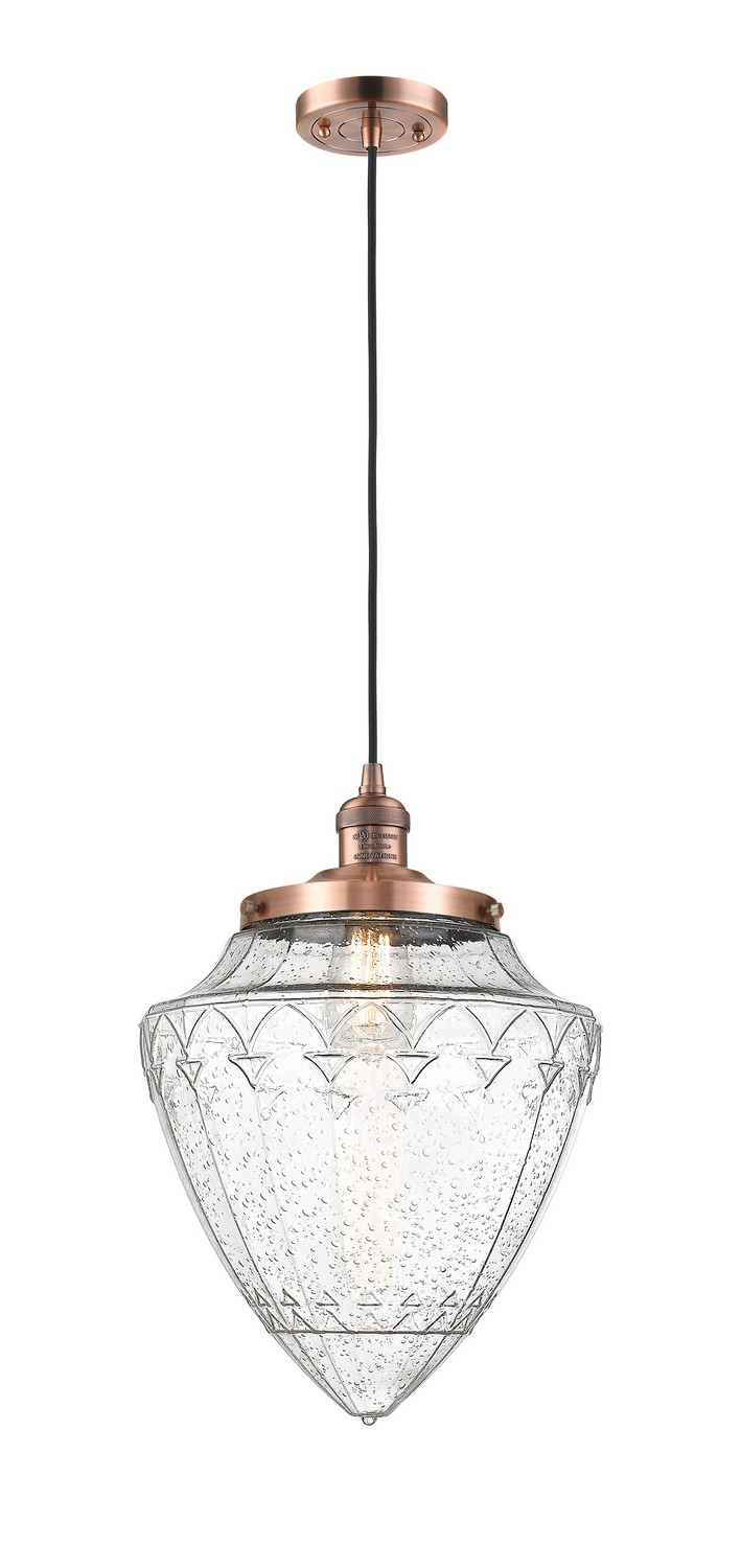 One Light Mini Pendant by Innovations - Franklin Restoration Collection, Antique Copper Finish - 201C-AC-G664-12