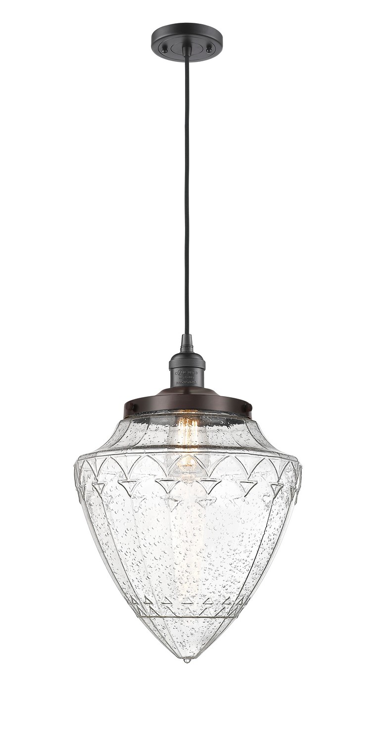 One Light Mini Pendant by Innovations - Franklin Restoration Collection, Oil Rubbed Bronze Finish - 201C-OB-G664-12