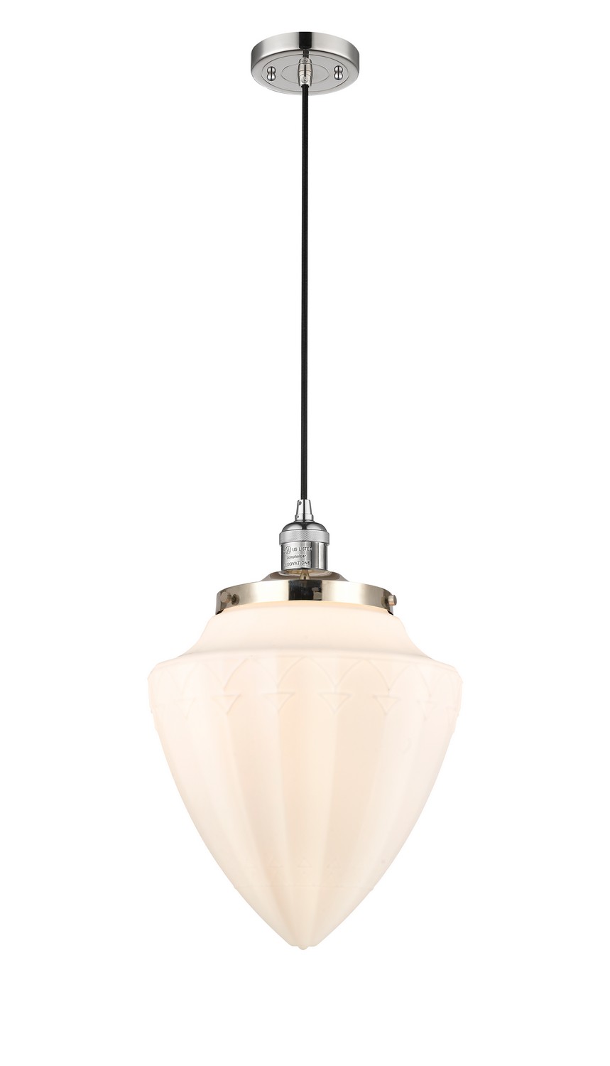 One Light Mini Pendant by Innovations - Franklin Restoration Collection, Polished Nickel Finish - 201C-PN-G661-12