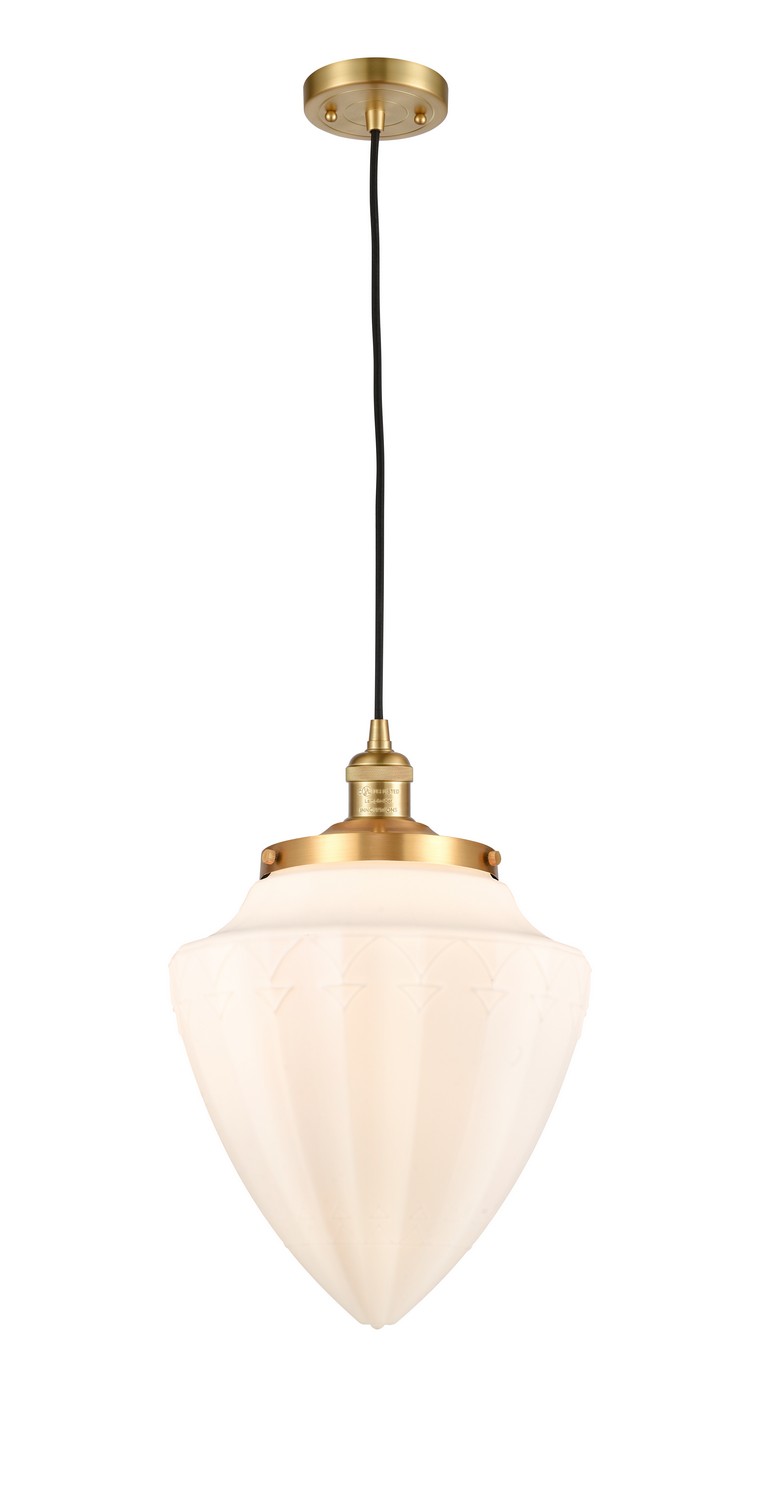 One Light Mini Pendant by Innovations - Franklin Restoration Collection, Satin Gold Finish - 201C-SG-G661-12