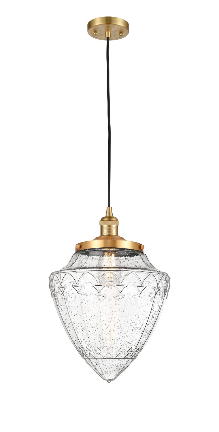 One Light Mini Pendant by Innovations - Franklin Restoration Collection, Satin Gold Finish - 201C-SG-G664-12