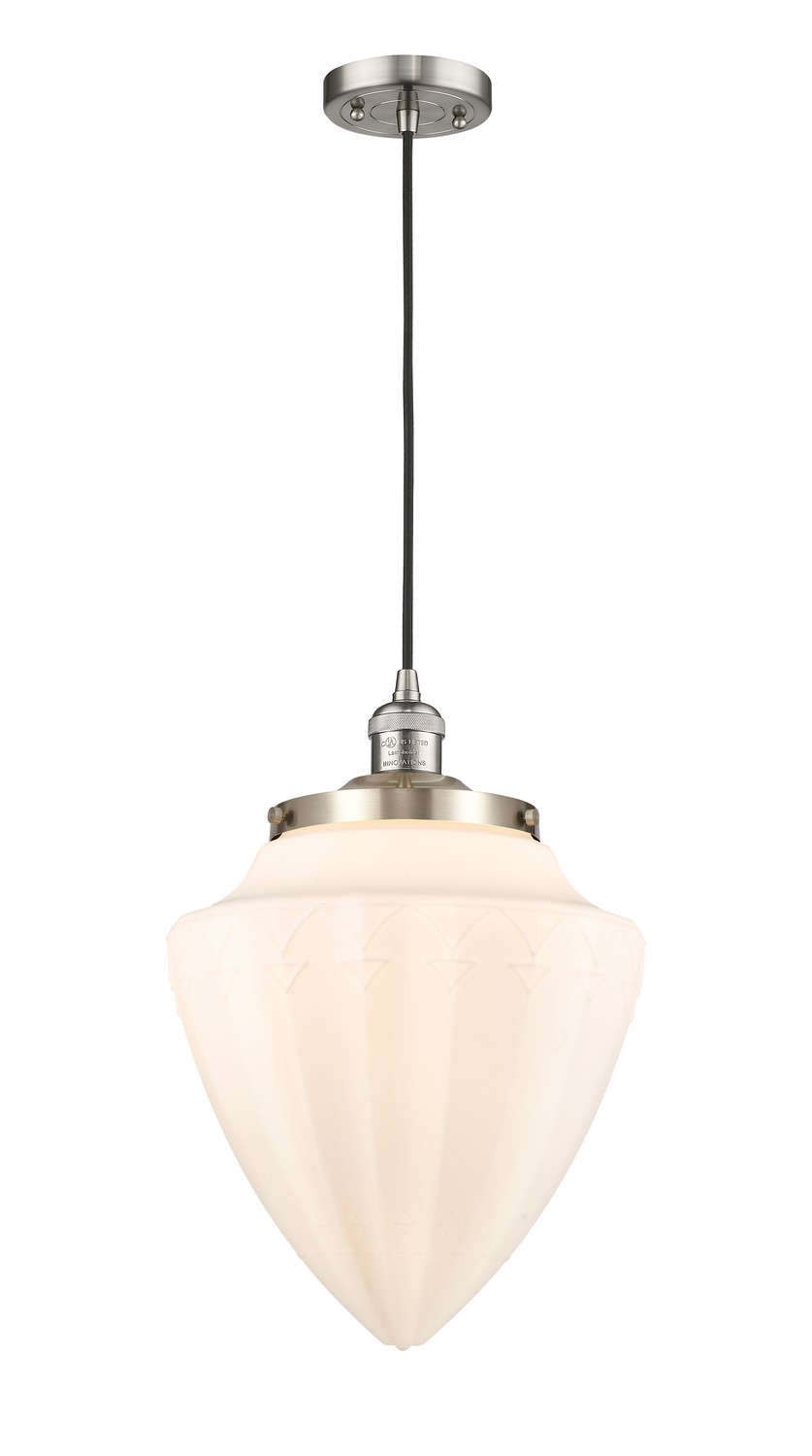 One Light Mini Pendant by Innovations - Franklin Restoration Collection, Brushed Satin Nickel Finish - 201C-SN-G661-12