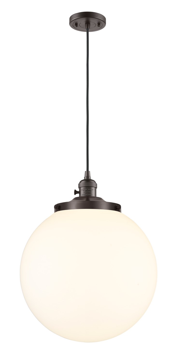 One Light Mini Pendant by Innovations - Franklin Restoration Collection, Oil Rubbed Bronze Finish - 201CSW-OB-G201-14