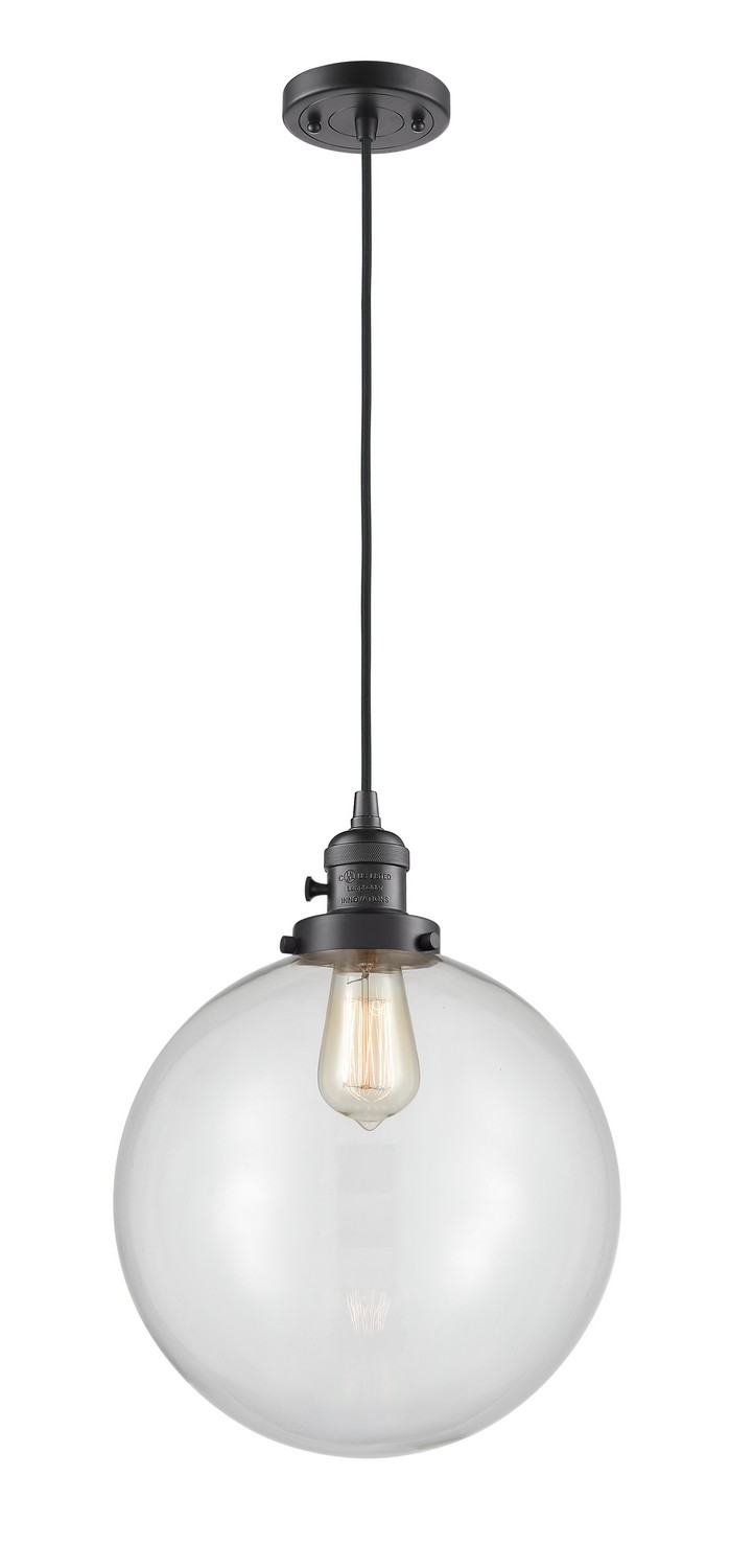 One Light Mini Pendant by Innovations - Franklin Restoration Collection, Oil Rubbed Bronze Finish - 201CSW-OB-G202-12