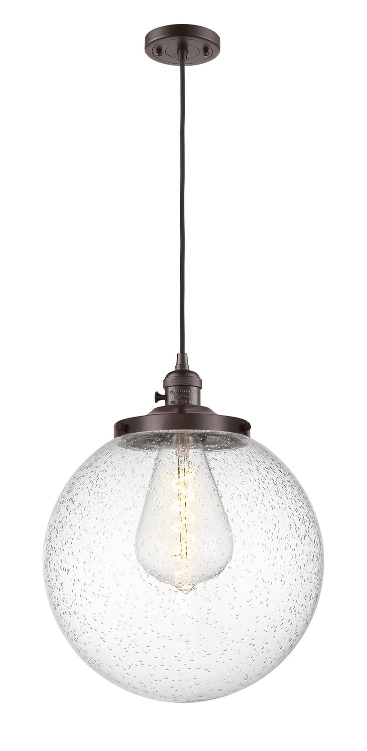 One Light Mini Pendant by Innovations - Franklin Restoration Collection, Oil Rubbed Bronze Finish - 201CSW-OB-G204-14