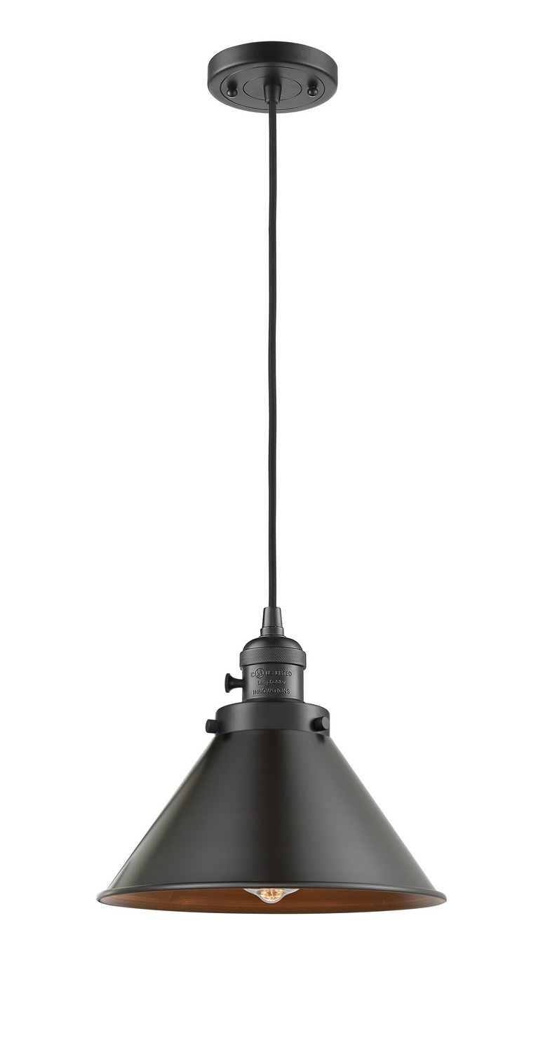 One Light Mini Pendant by Innovations - Franklin Restoration Collection, Oil Rubbed Bronze Finish - 201CSW-OB-M10-OB