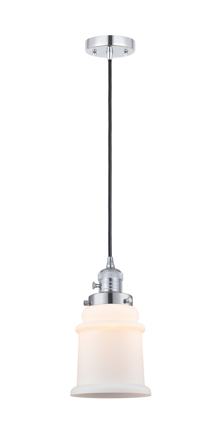 One Light Mini Pendant by Innovations - Franklin Restoration Collection, Polished Chrome Finish - 201CSW-PC-G181