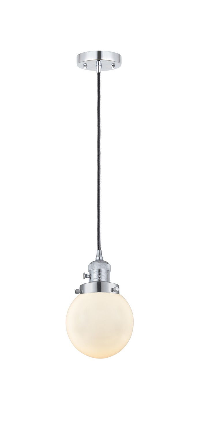 One Light Mini Pendant by Innovations - Franklin Restoration Collection, Polished Chrome Finish - 201CSW-PC-G201-6