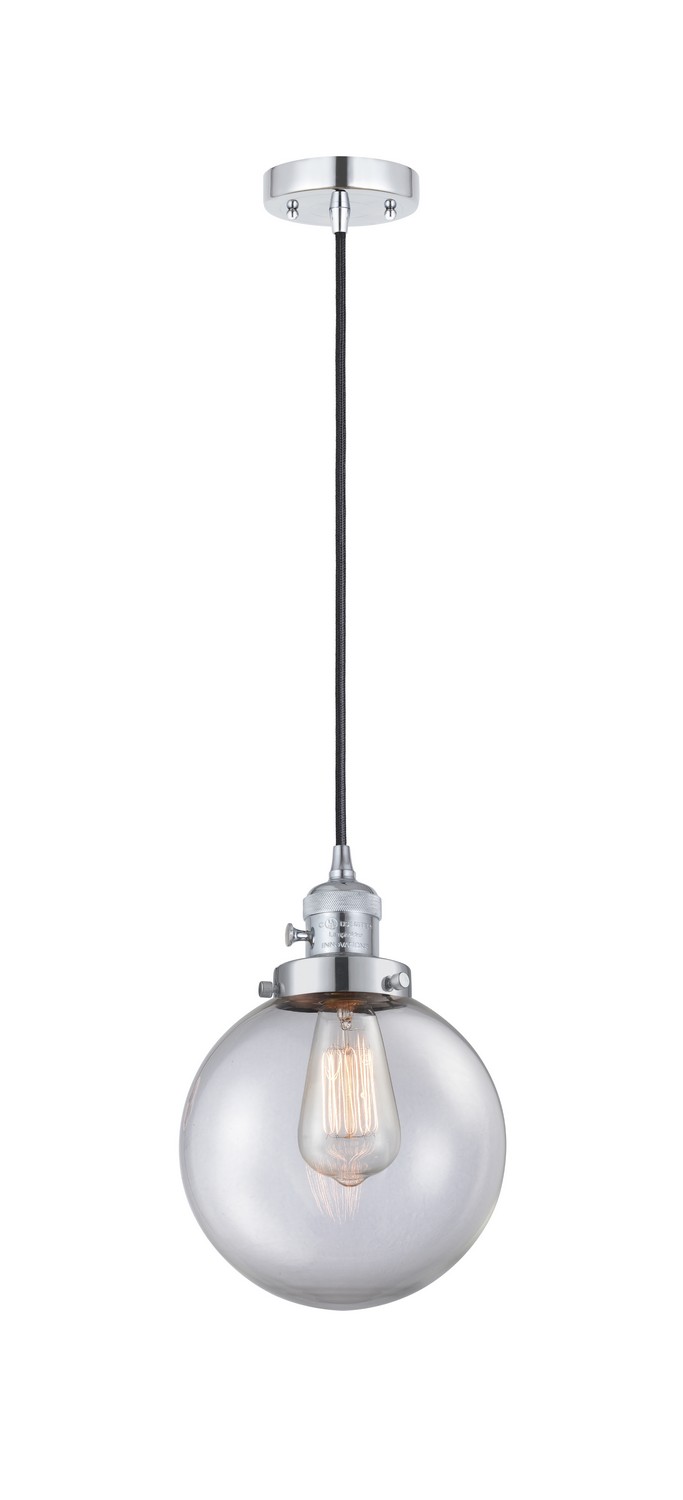 One Light Mini Pendant by Innovations - Franklin Restoration Collection, Polished Chrome Finish - 201CSW-PC-G202-8