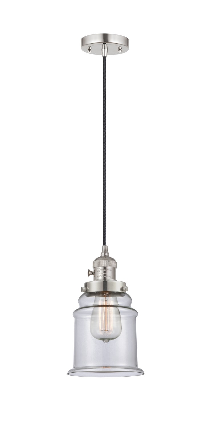 One Light Mini Pendant by Innovations - Franklin Restoration Collection, Polished Nickel Finish - 201CSW-PN-G182