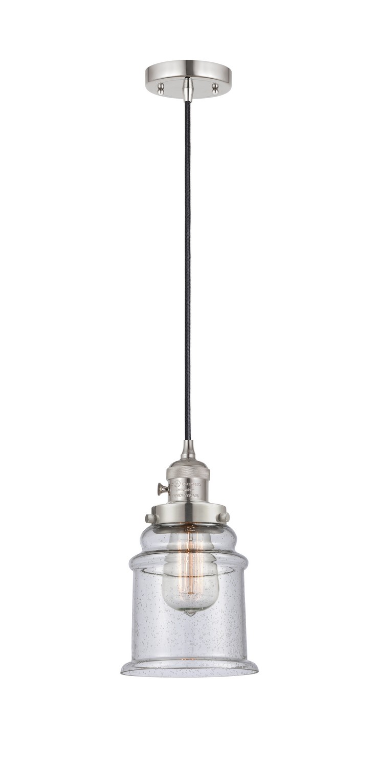 One Light Mini Pendant by Innovations - Franklin Restoration Collection, Polished Nickel Finish - 201CSW-PN-G184