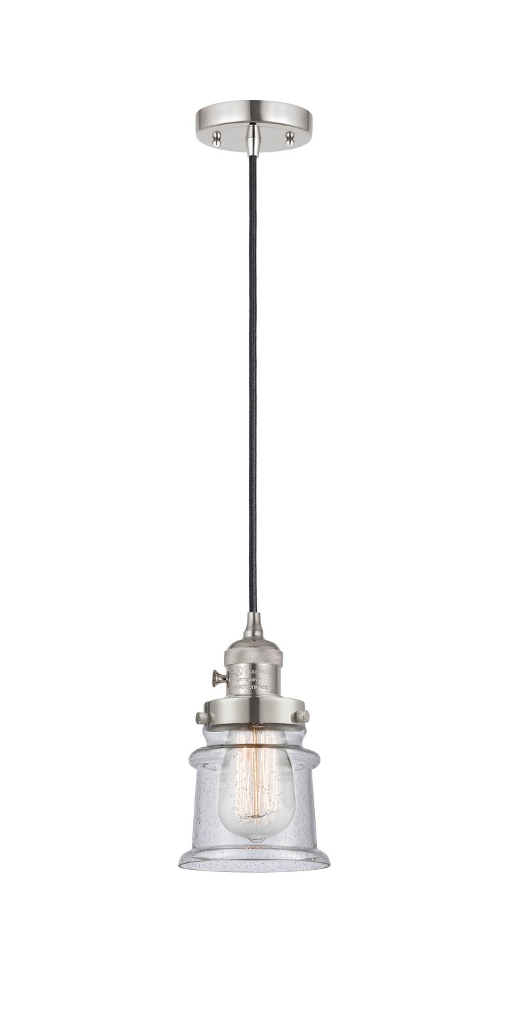 One Light Mini Pendant by Innovations - Franklin Restoration Collection, Polished Nickel Finish - 201CSW-PN-G184S
