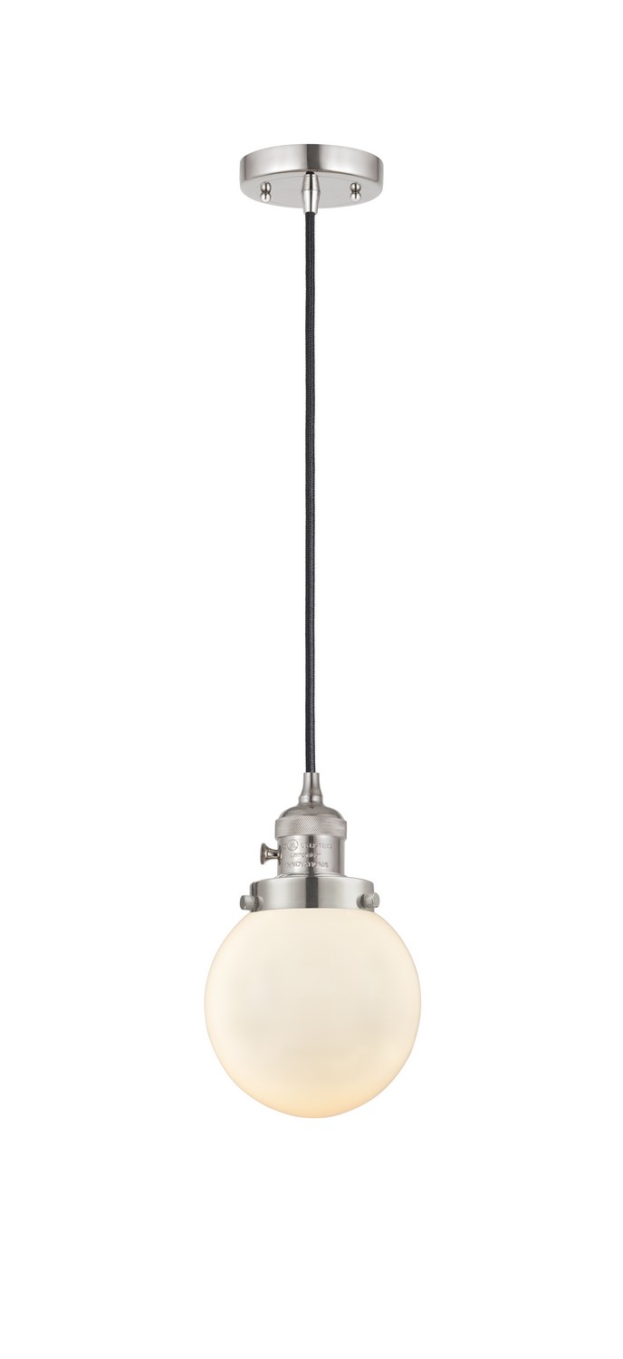 One Light Mini Pendant by Innovations - Franklin Restoration Collection, Polished Nickel Finish - 201CSW-PN-G201-6