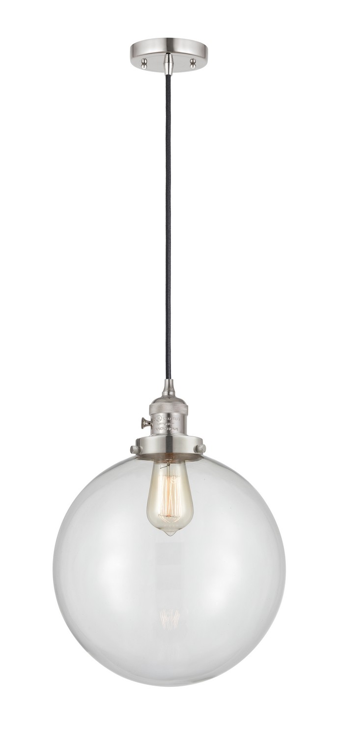 One Light Mini Pendant by Innovations - Franklin Restoration Collection, Polished Nickel Finish - 201CSW-PN-G202-12