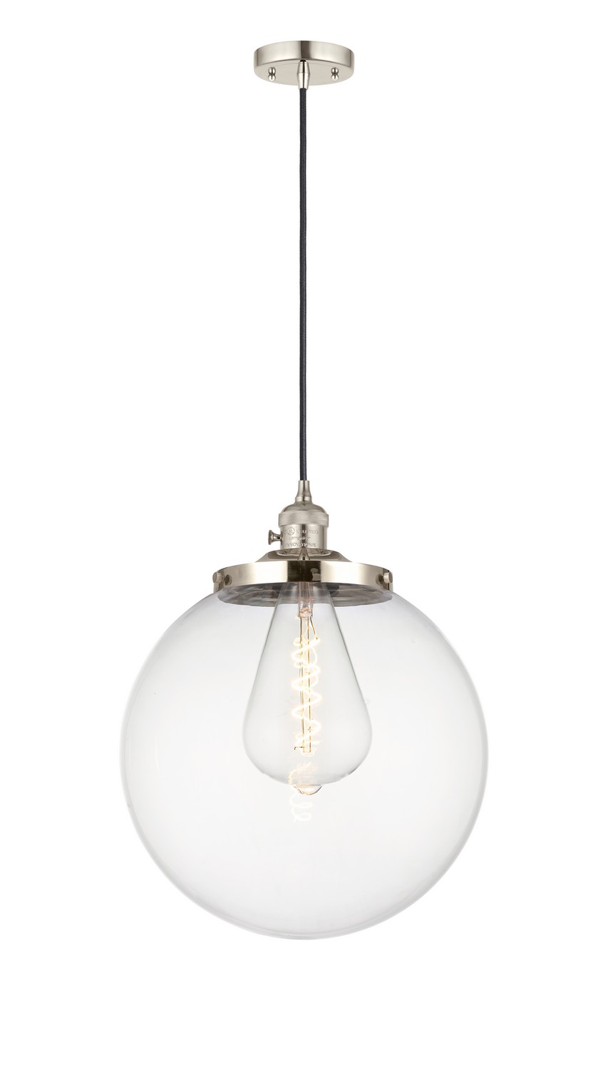 One Light Mini Pendant by Innovations - Franklin Restoration Collection, Polished Nickel Finish - 201CSW-PN-G202-14