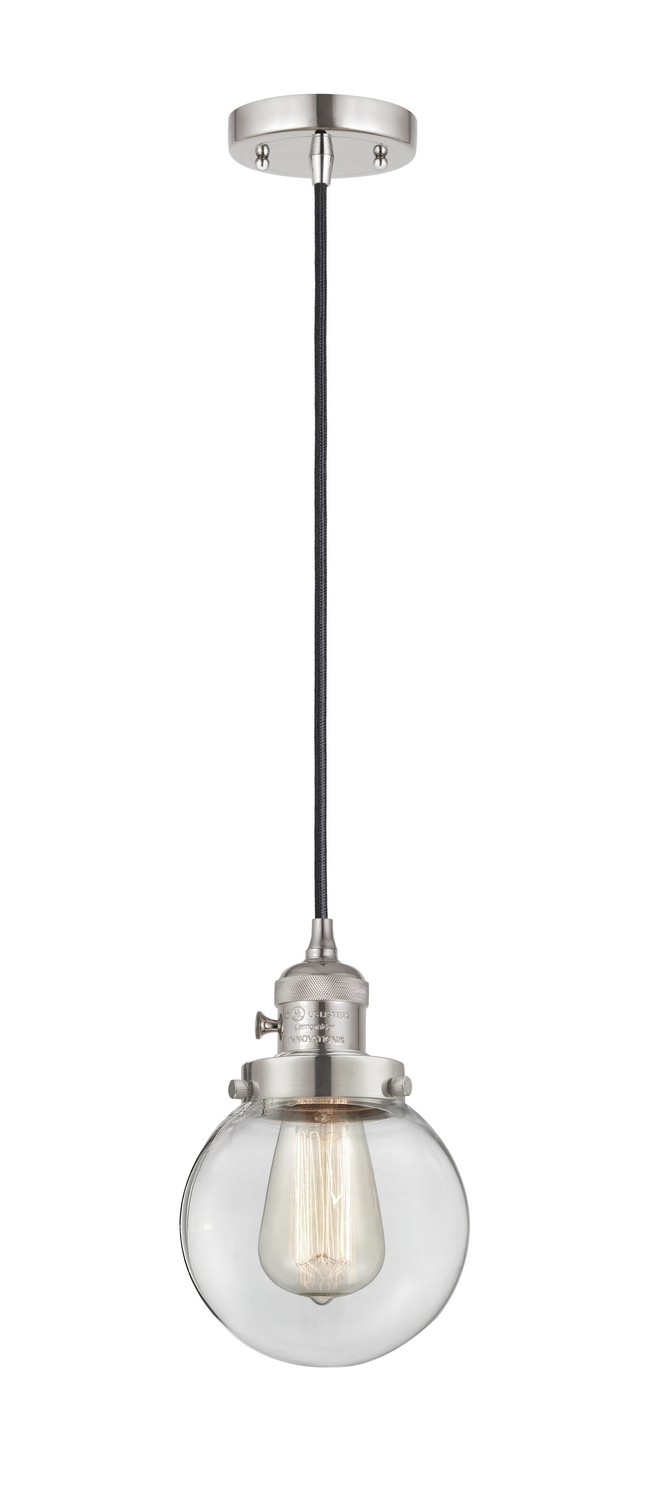 LED Mini Pendant by Innovations - Franklin Restoration Collection, Polished Nickel Finish - 201CSW-PN-G202-6-LED