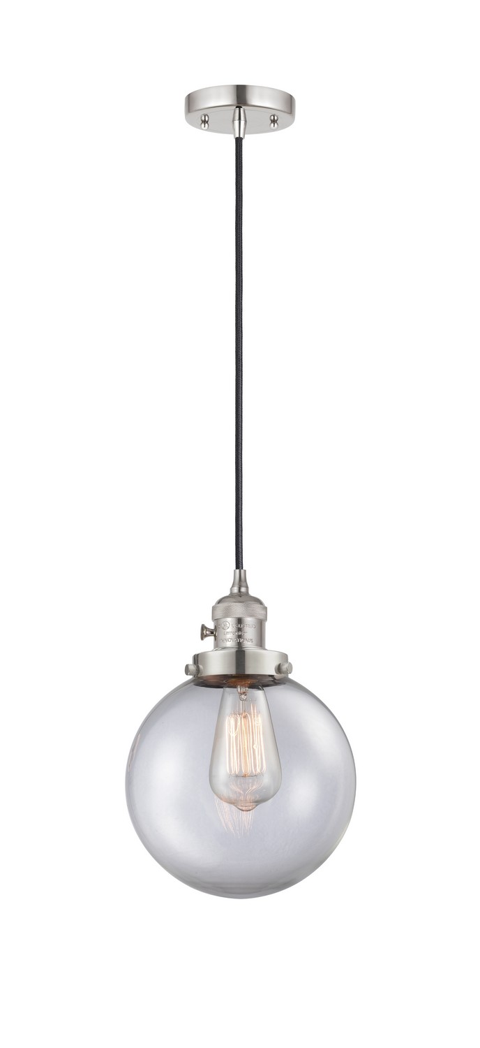 One Light Mini Pendant by Innovations - Franklin Restoration Collection, Polished Nickel Finish - 201CSW-PN-G202-8