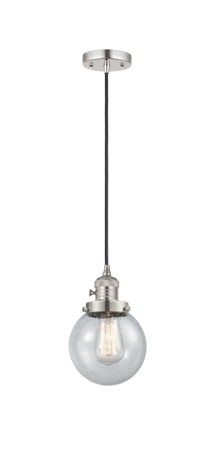 One Light Mini Pendant by Innovations - Franklin Restoration Collection, Polished Nickel Finish - 201CSW-PN-G204-6