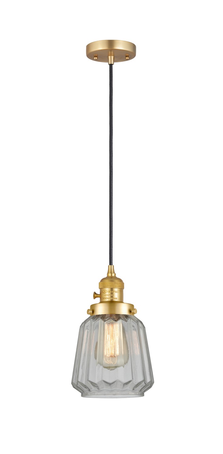 One Light Mini Pendant by Innovations - Franklin Restoration Collection, Satin Gold Finish - 201CSW-SG-G142