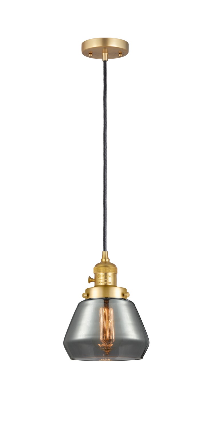 One Light Mini Pendant by Innovations - Franklin Restoration Collection, Satin Gold Finish - 201CSW-SG-G173