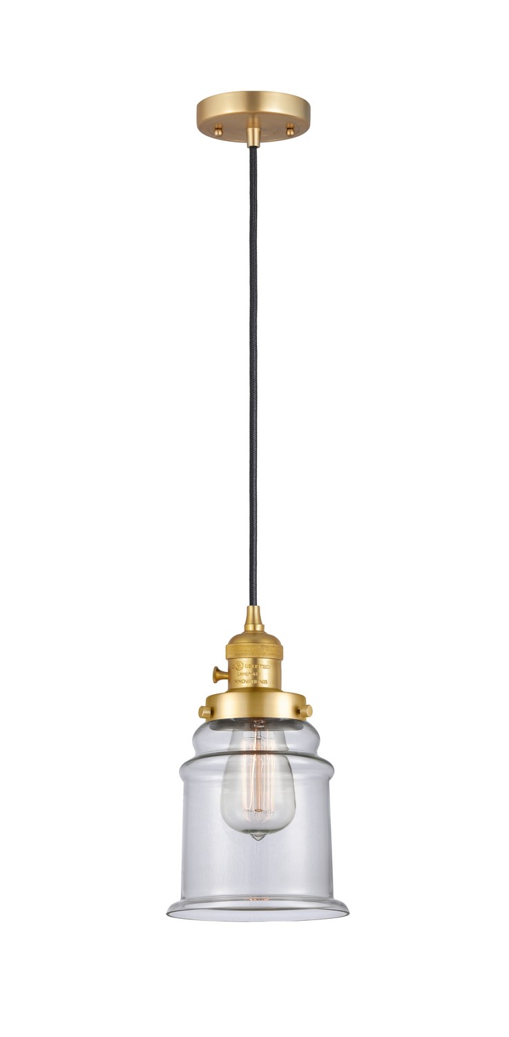 One Light Mini Pendant by Innovations - Franklin Restoration Collection, Satin Gold Finish - 201CSW-SG-G182