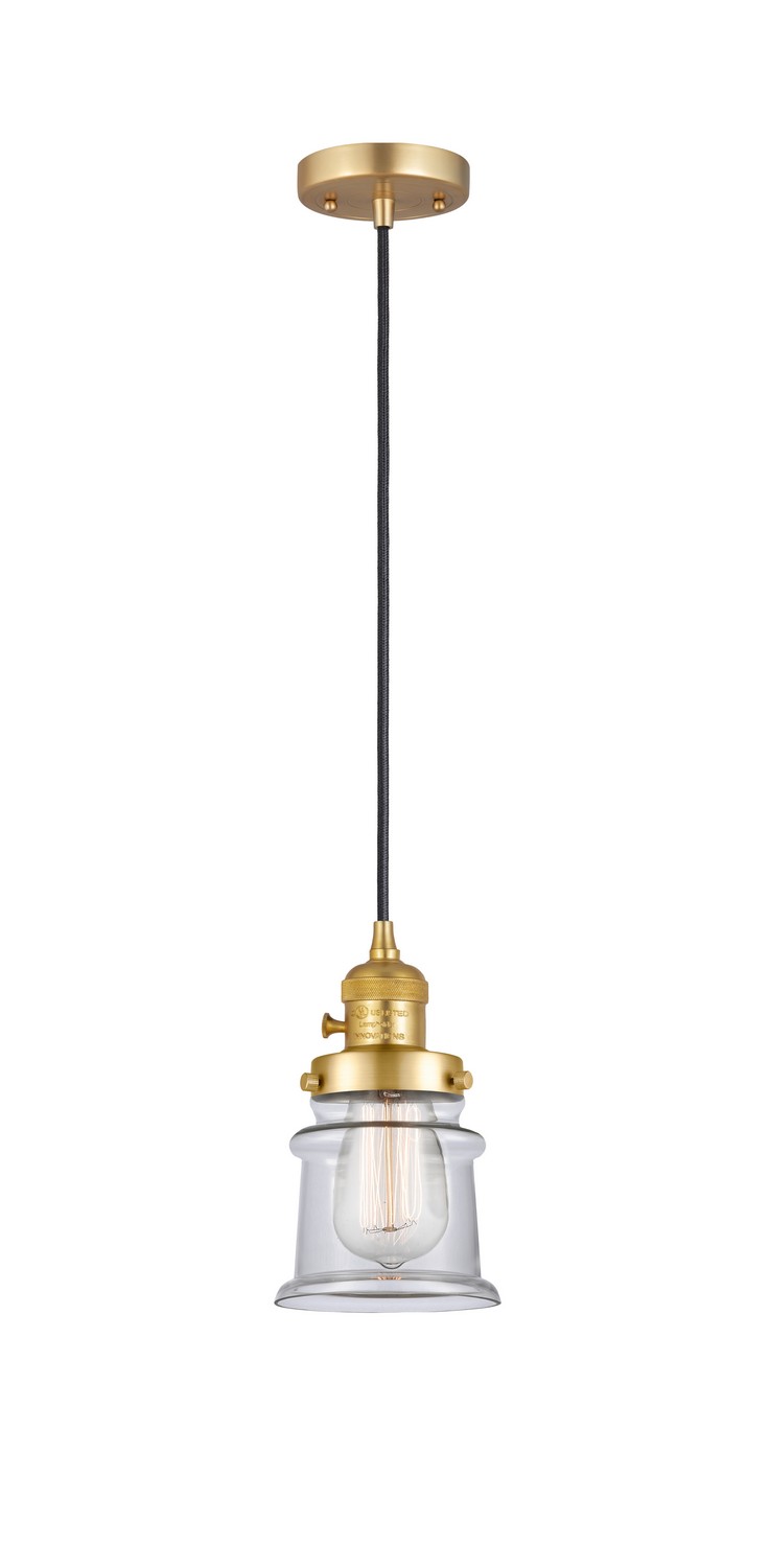 One Light Mini Pendant by Innovations - Franklin Restoration Collection, Satin Gold Finish - 201CSW-SG-G182S