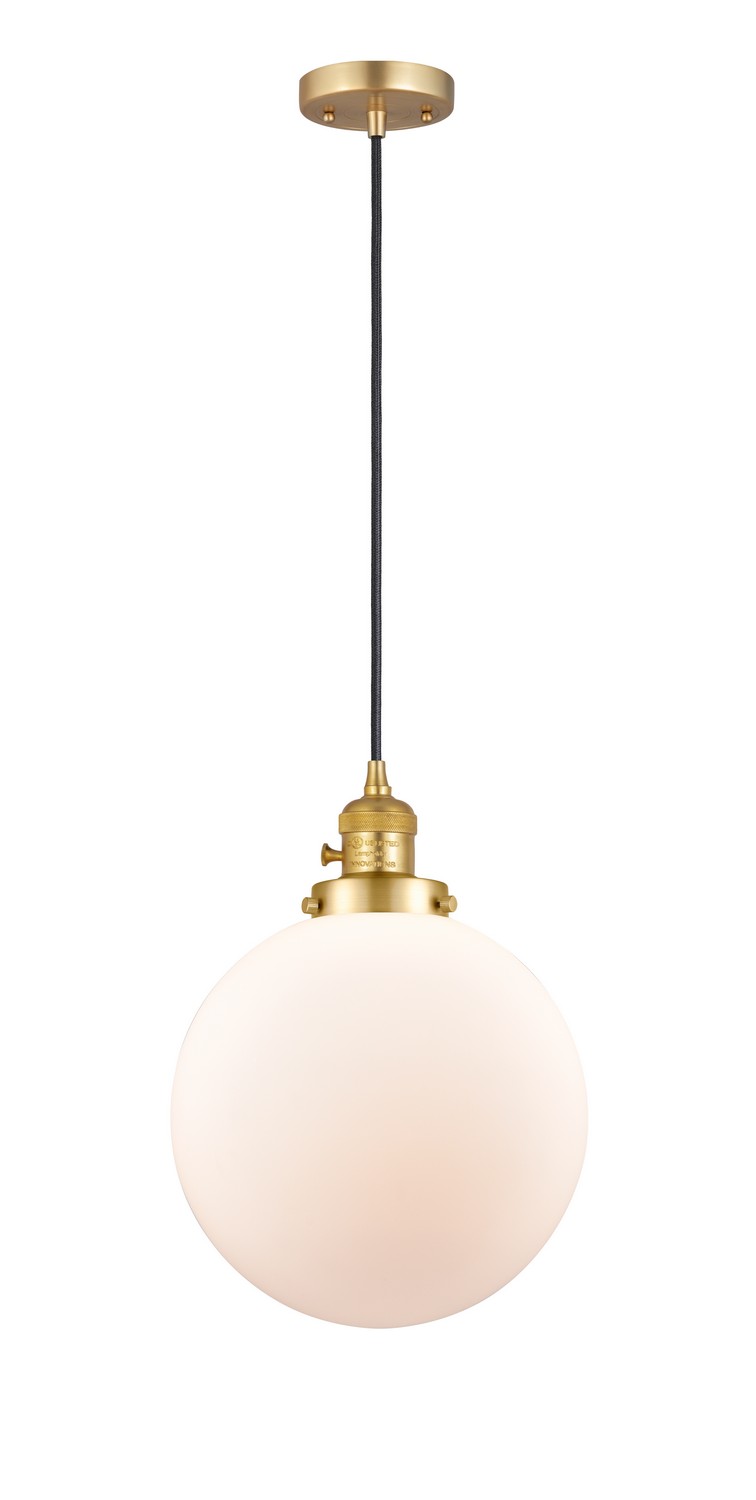 LED Mini Pendant by Innovations - Franklin Restoration Collection, Satin Gold Finish - 201CSW-SG-G201-10-LED