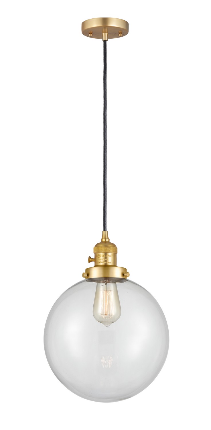 LED Mini Pendant by Innovations - Franklin Restoration Collection, Satin Gold Finish - 201CSW-SG-G202-10-LED