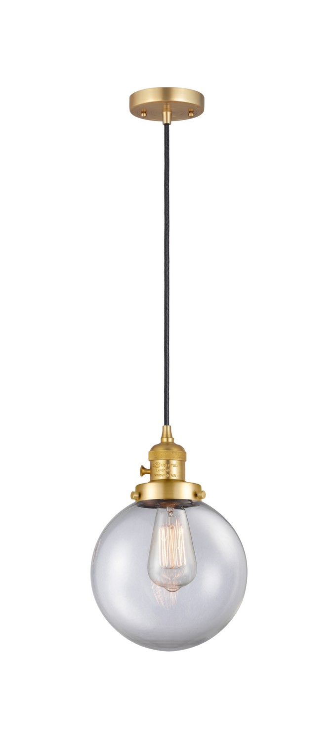 LED Mini Pendant by Innovations - Franklin Restoration Collection, Satin Gold Finish - 201CSW-SG-G202-8-LED