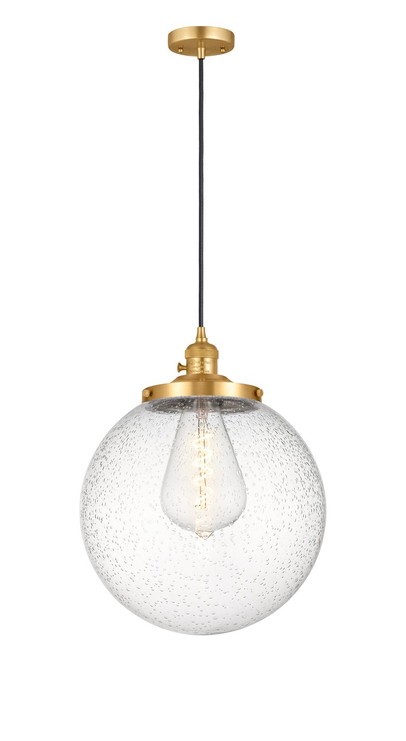 One Light Mini Pendant by Innovations - Franklin Restoration Collection, Satin Gold Finish - 201CSW-SG-G204-14