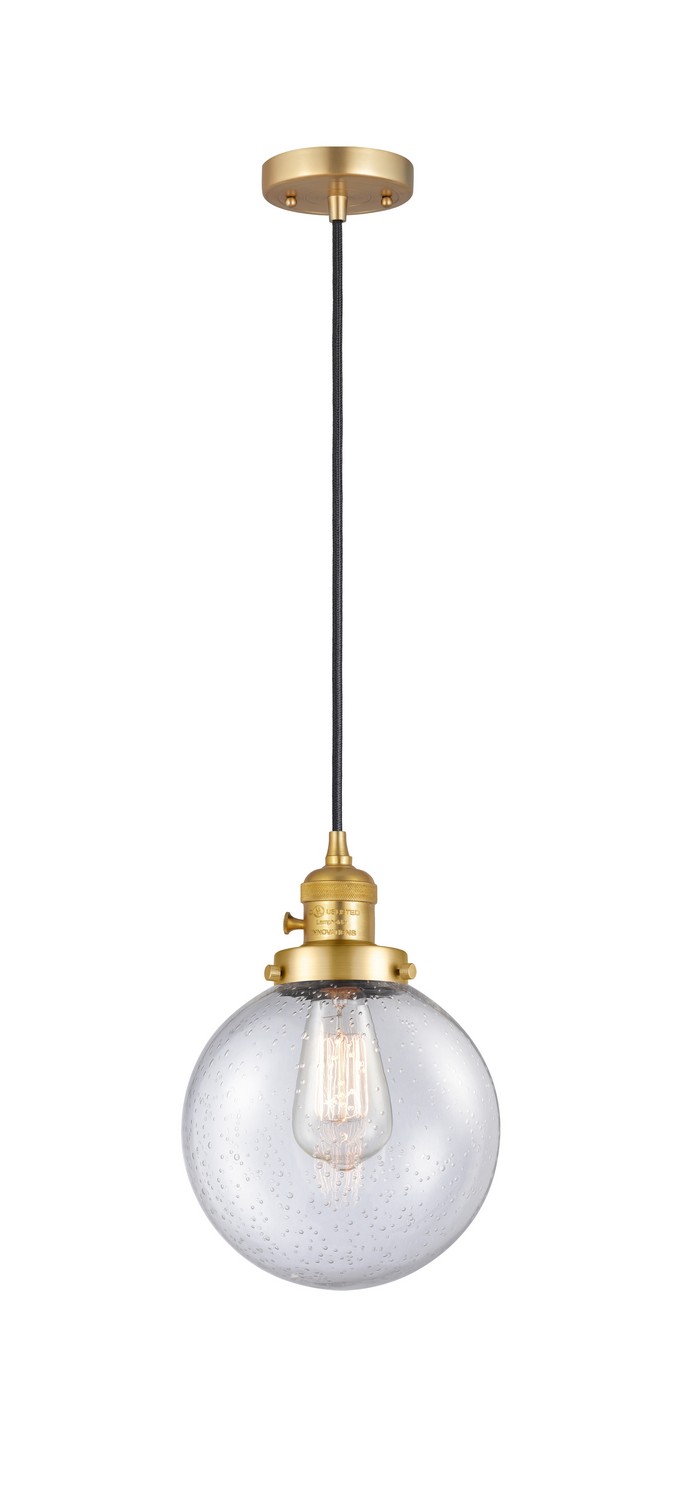 LED Mini Pendant by Innovations - Franklin Restoration Collection, Satin Gold Finish - 201CSW-SG-G204-8-LED