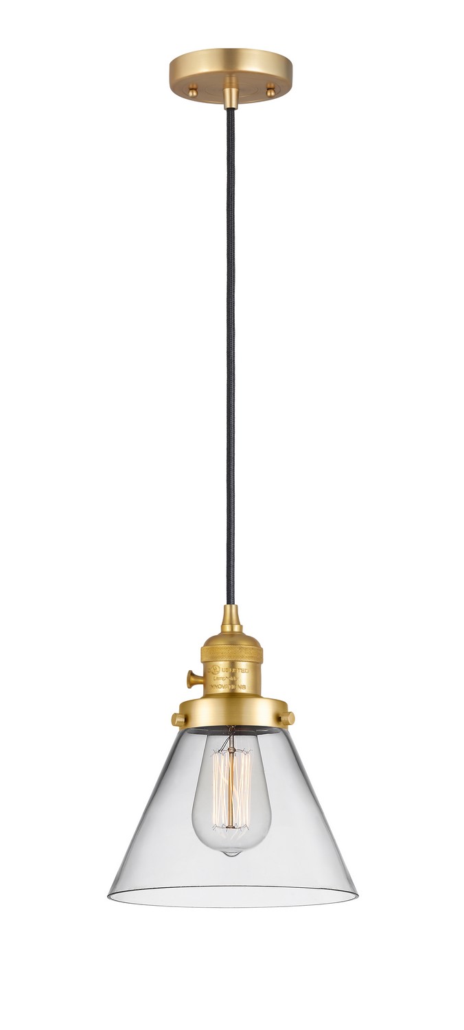 One Light Mini Pendant by Innovations - Franklin Restoration Collection, Satin Gold Finish - 201CSW-SG-G42