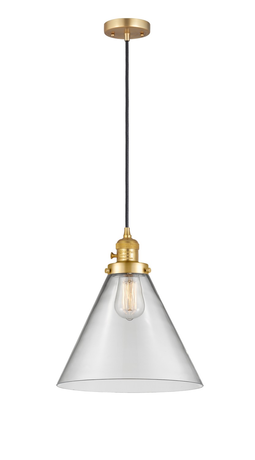 LED Mini Pendant by Innovations - Franklin Restoration Collection, Satin Gold Finish - 201CSW-SG-G42-L-LED