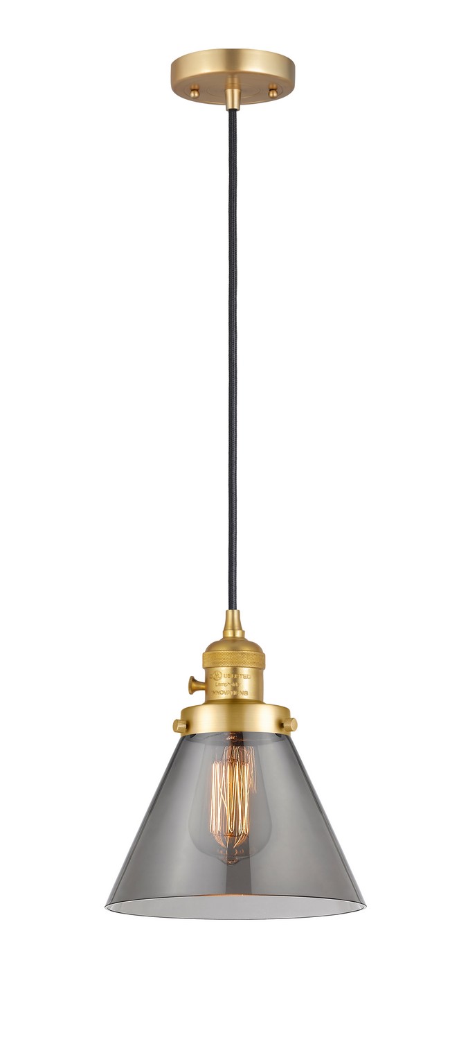 One Light Mini Pendant by Innovations - Franklin Restoration Collection, Satin Gold Finish - 201CSW-SG-G43
