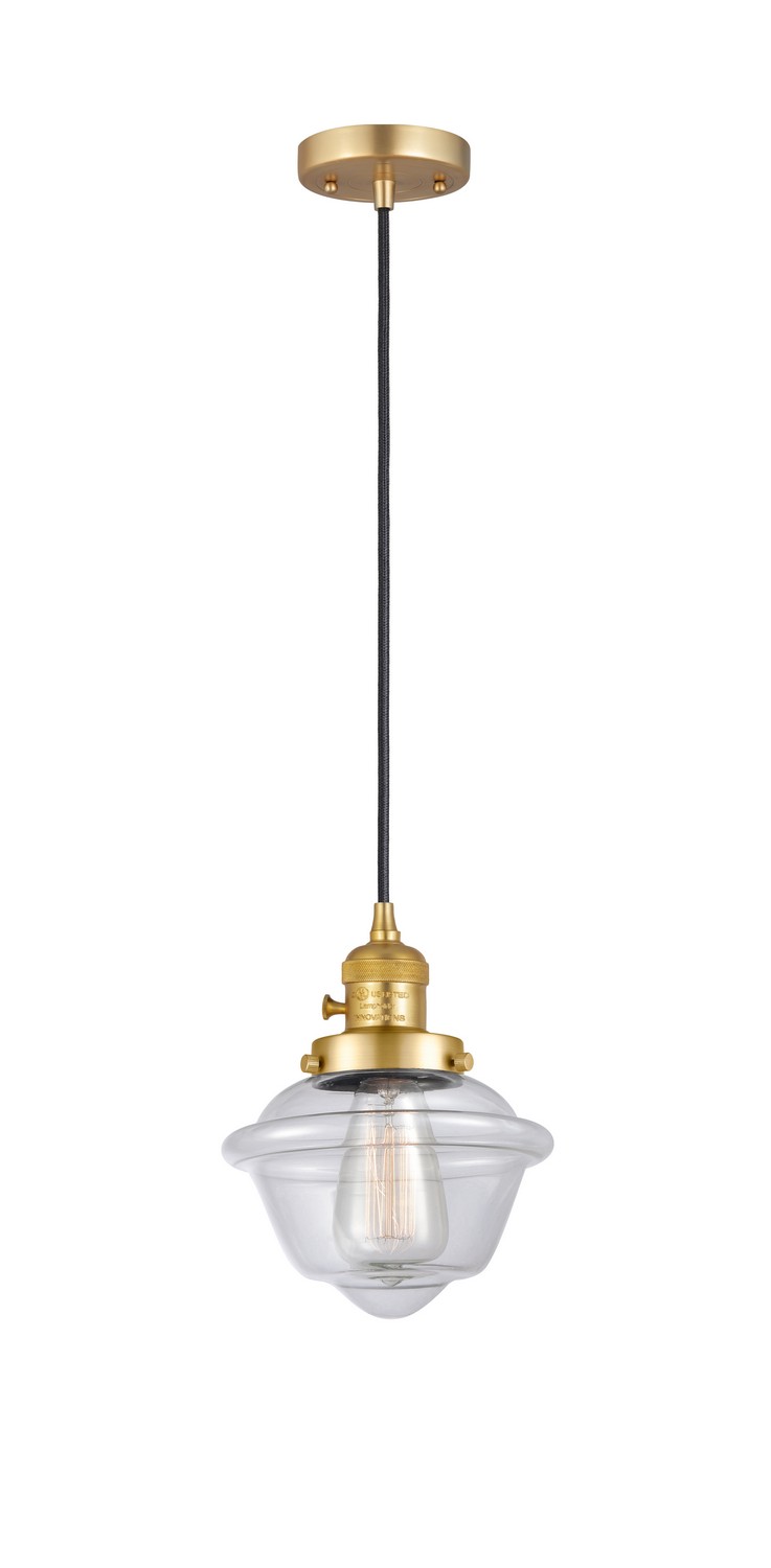 One Light Mini Pendant by Innovations - Franklin Restoration Collection, Satin Gold Finish - 201CSW-SG-G532