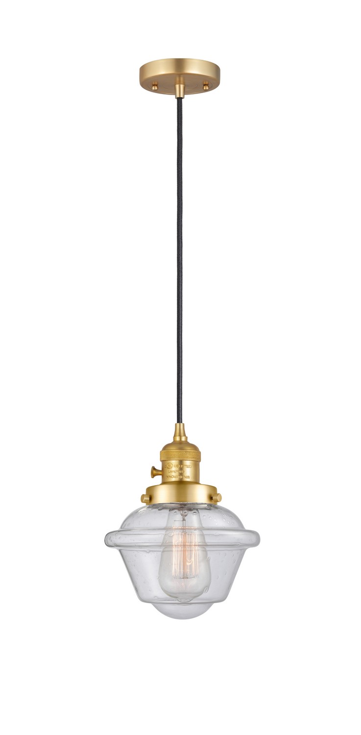 One Light Mini Pendant by Innovations - Franklin Restoration Collection, Satin Gold Finish - 201CSW-SG-G534