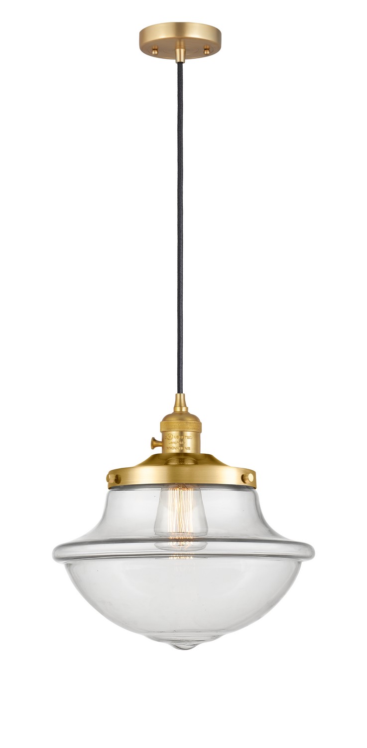 One Light Mini Pendant by Innovations - Franklin Restoration Collection, Satin Gold Finish - 201CSW-SG-G542