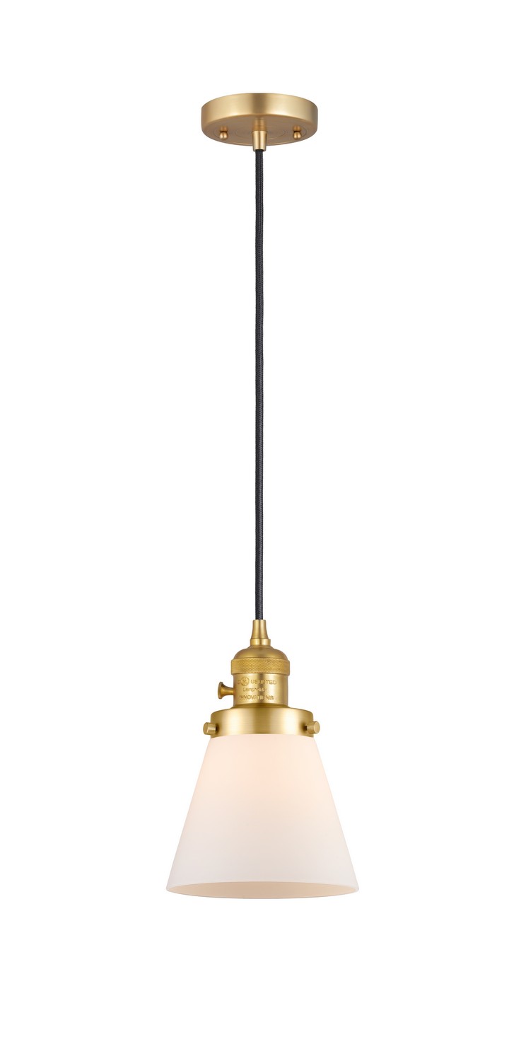 LED Mini Pendant by Innovations - Franklin Restoration Collection, Satin Gold Finish - 201CSW-SG-G61-LED