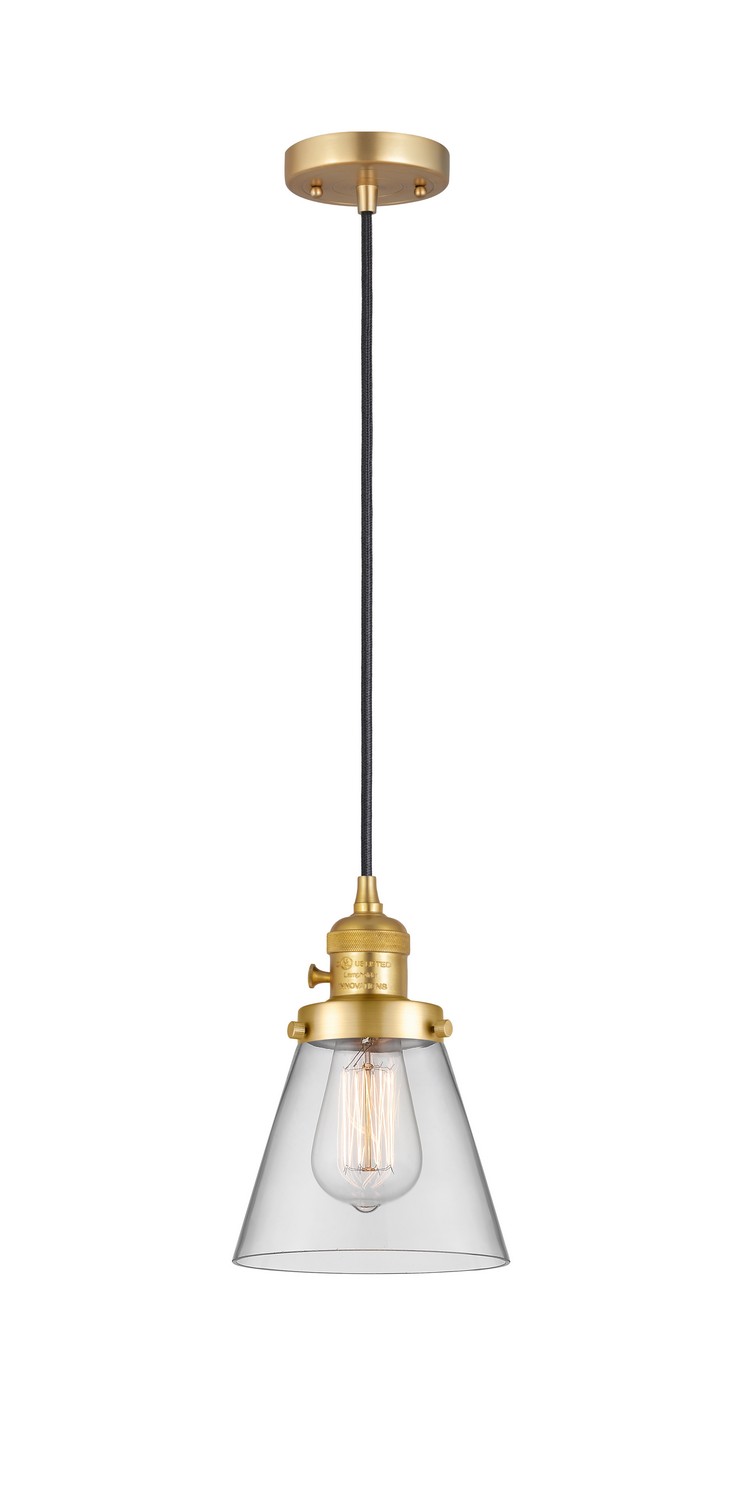 One Light Mini Pendant by Innovations - Franklin Restoration Collection, Satin Gold Finish - 201CSW-SG-G62