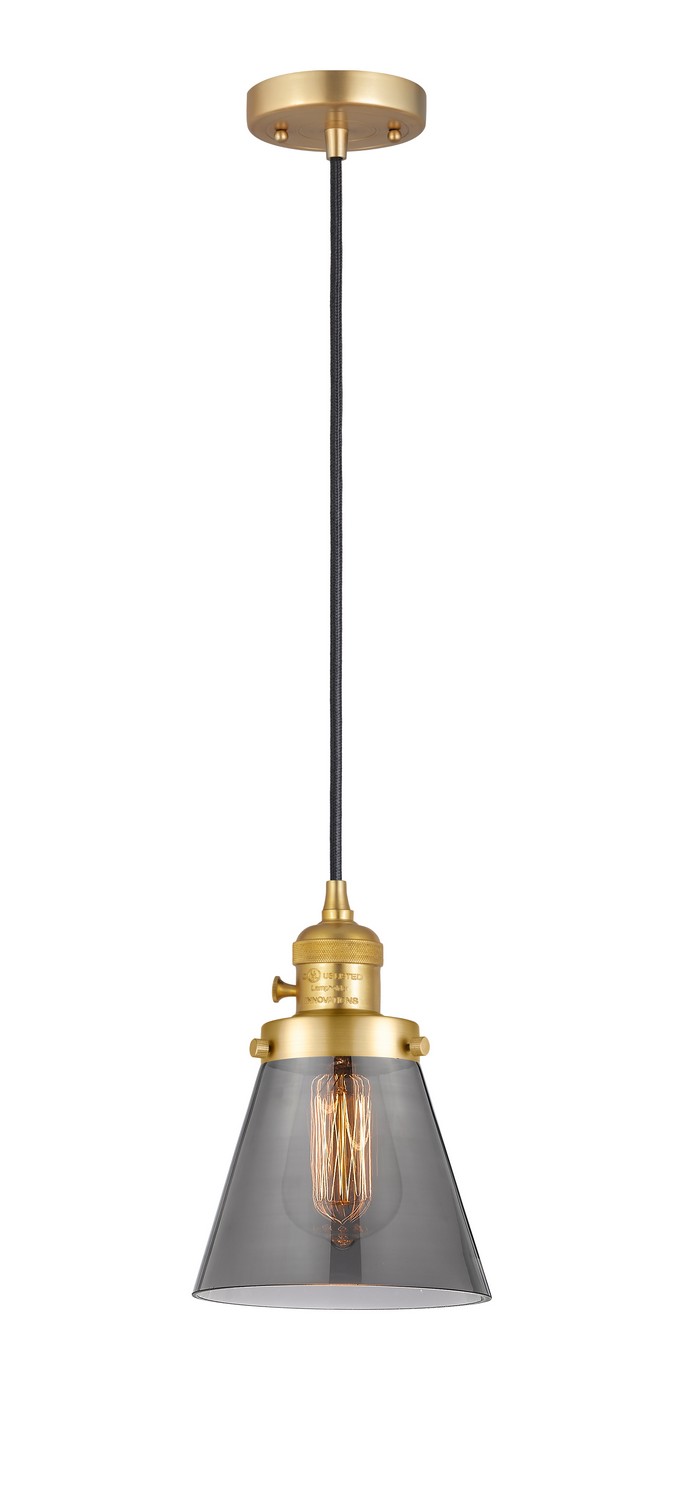 LED Mini Pendant by Innovations - Franklin Restoration Collection, Satin Gold Finish - 201CSW-SG-G63-LED