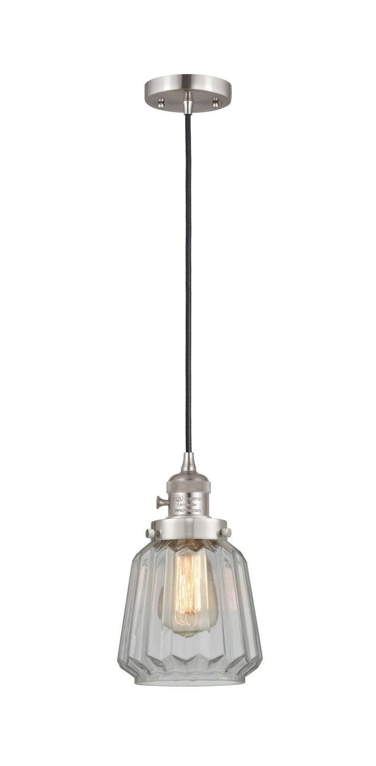 One Light Mini Pendant by Innovations - Franklin Restoration Collection, Brushed Satin Nickel Finish - 201CSW-SN-G142