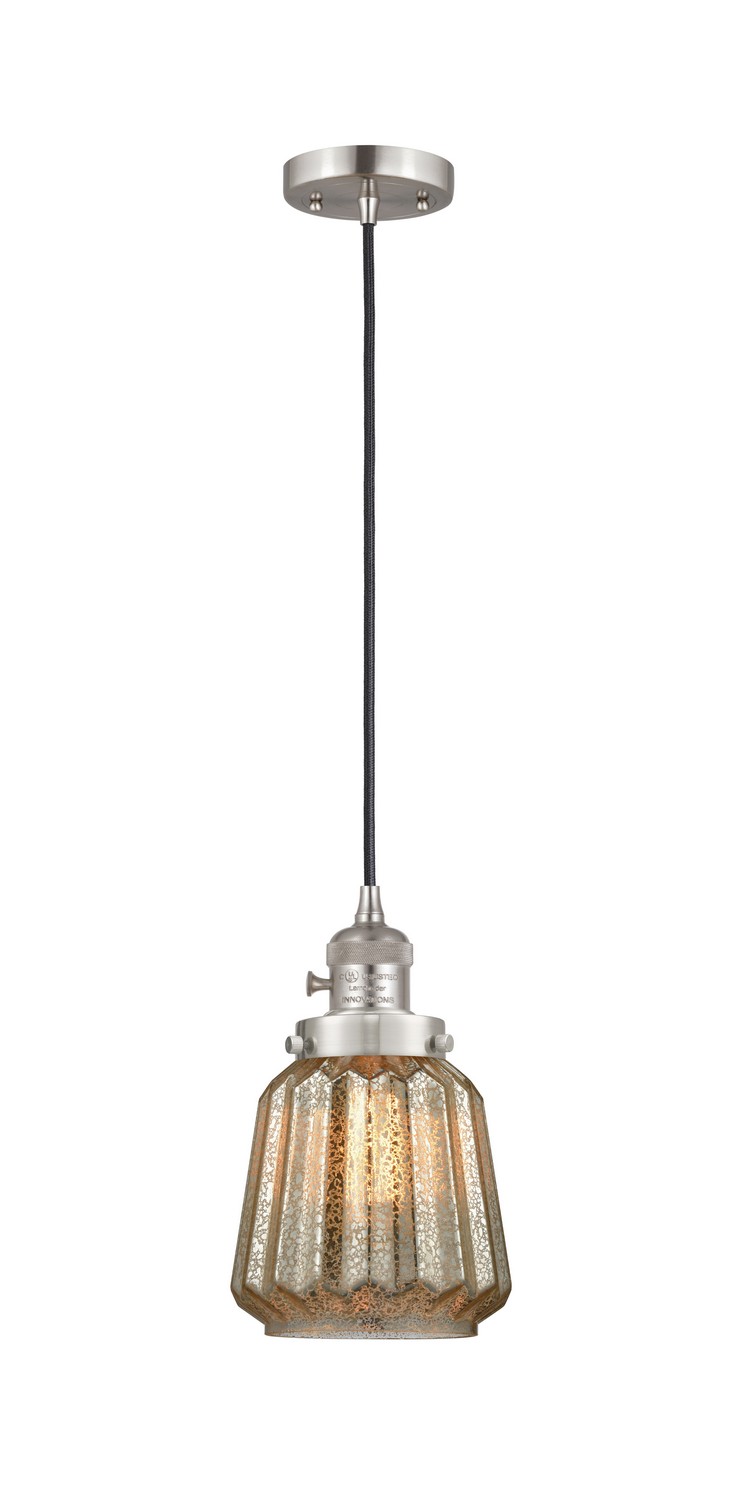 One Light Mini Pendant by Innovations - Franklin Restoration Collection, Brushed Satin Nickel Finish - 201CSW-SN-G146