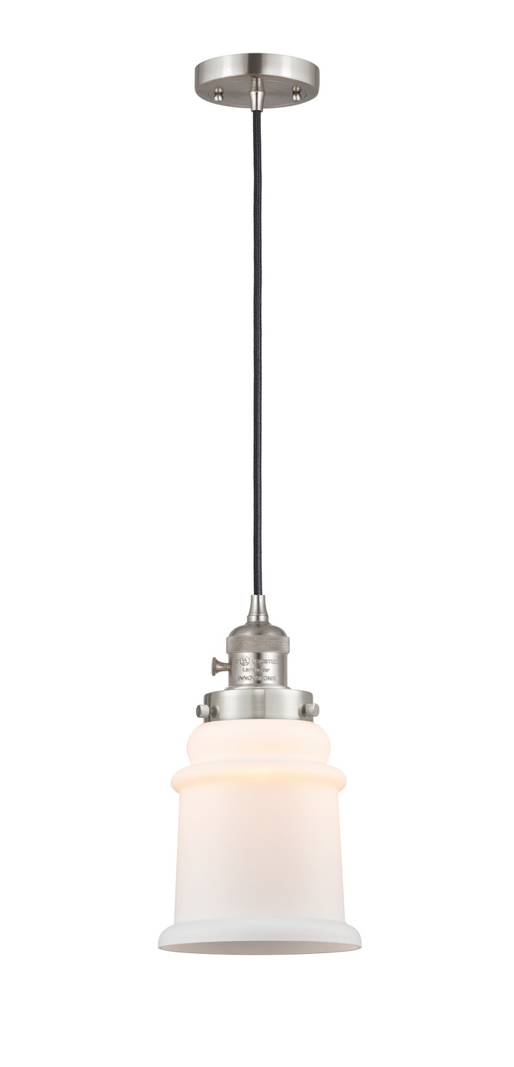 One Light Mini Pendant by Innovations - Franklin Restoration Collection, Brushed Satin Nickel Finish - 201CSW-SN-G181