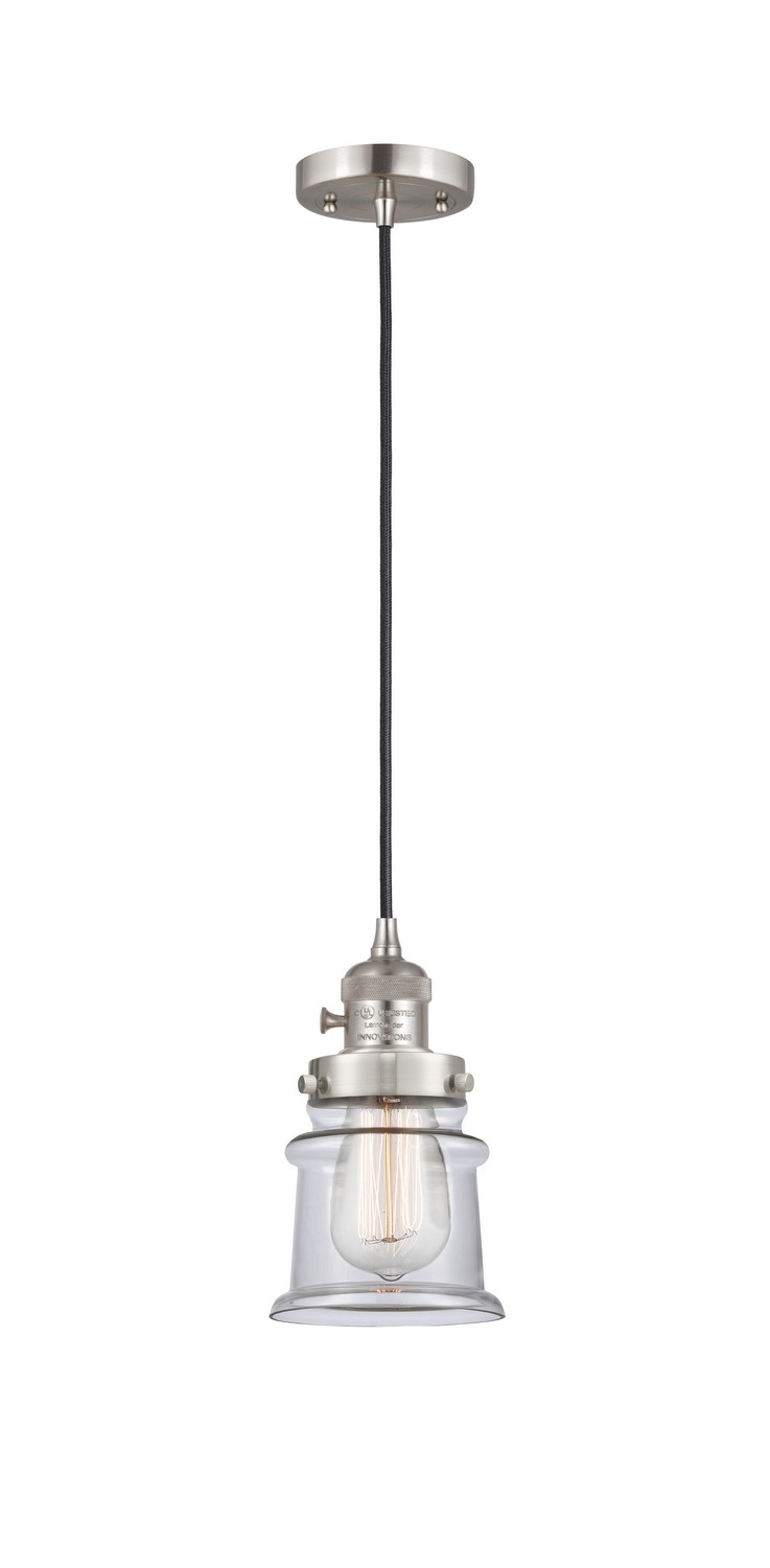 One Light Mini Pendant by Innovations - Franklin Restoration Collection, Brushed Satin Nickel Finish - 201CSW-SN-G182S
