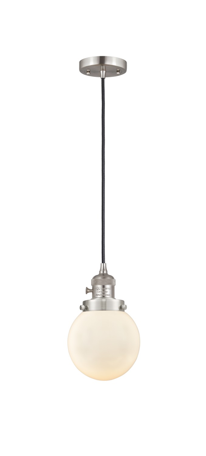 LED Mini Pendant by Innovations - Franklin Restoration Collection, Brushed Satin Nickel Finish - 201CSW-SN-G201-6-LED