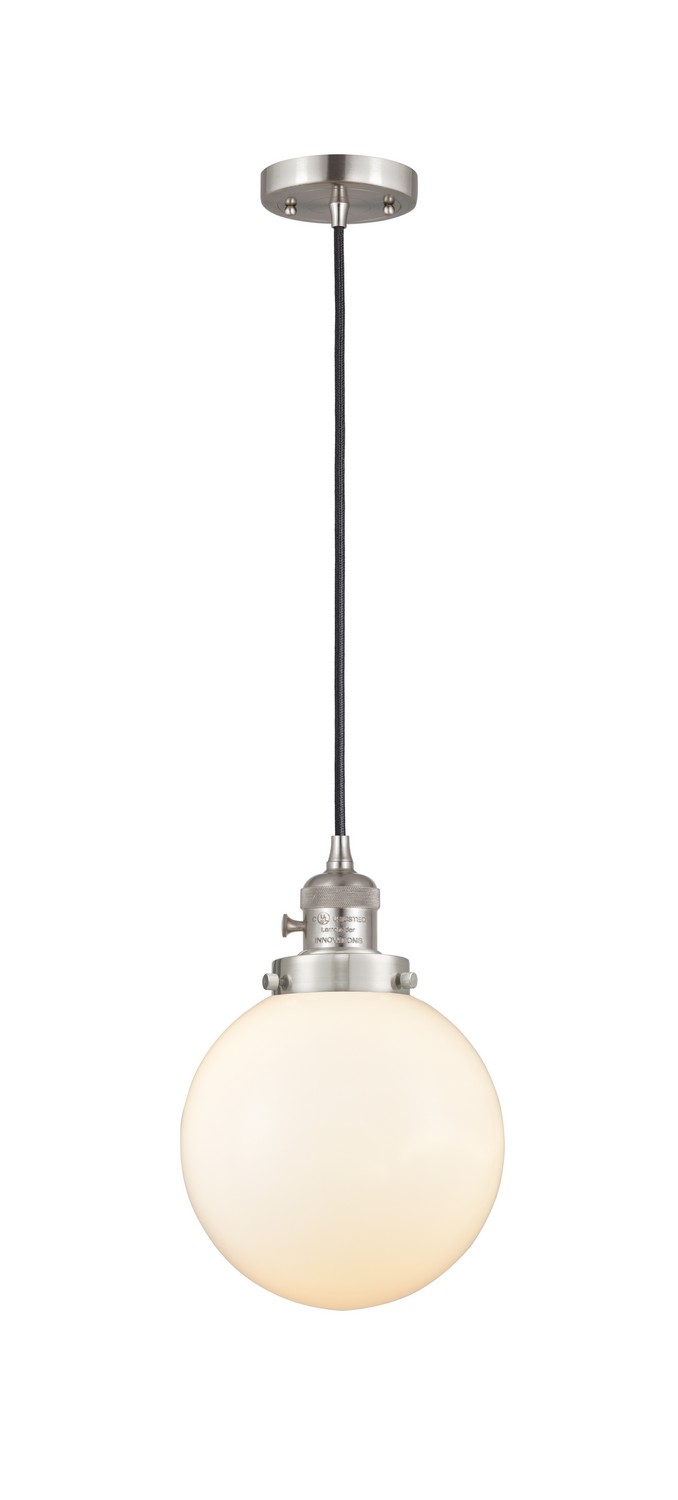 One Light Mini Pendant by Innovations - Franklin Restoration Collection, Brushed Satin Nickel Finish - 201CSW-SN-G201-8